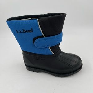 NEW! LL Bean Boy’s Blue Black Winter Snow Boots in Size 7C Waterproof Insulated